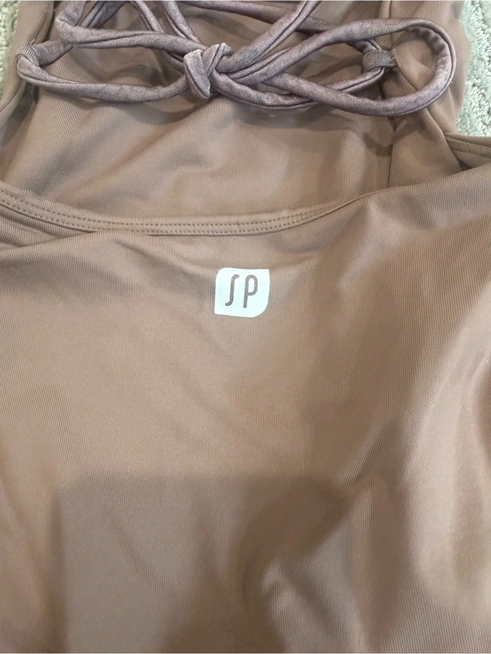 Sylvia P Child 8 Brown Lace Up Back Gymnastics Dance Leotard